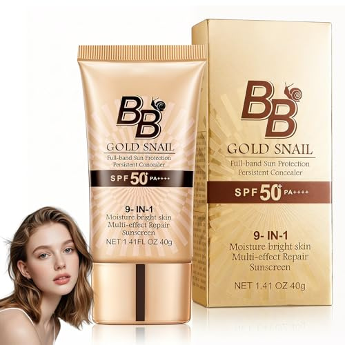 BB Cream,Tönende Tagespflege mit Hoher Deckkraft,LSF 50+ Getönte Tagescreme mit Goldschnecke für Make-up Grundierung,BB Sonnenschutzcreme,CC Cream,Abdeckung und Gleichmäßigen Teint für Alle Hauttypen