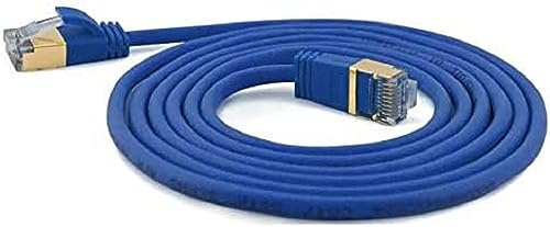 wantecWire Extra dünnes Patchkabel CAT.7 Kabel, CAT.6 Stecker SSTP geschirmt, Länge 5 m, blau