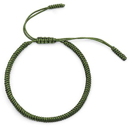 ZHOUBA Pulsera trenzada hecha a mano con cuerda trenzada para regalo de buena suerte, color verde