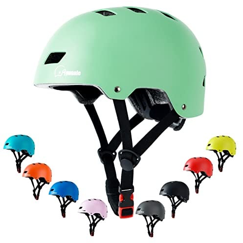Bike Skateboard Helmet, for Adult Youth Kids Boys Girls, Medium, Green