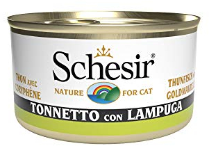 Schesir Cat Jelly Thunfisch mit Goldmakrele, Katzenfutter nass in Gelee, 24 Dosen x 85 g