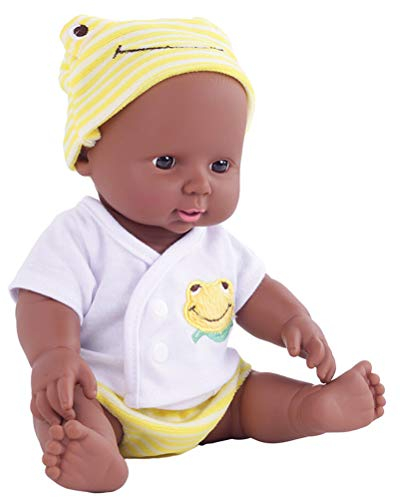 Stecto 12 Zoll Lifelike Reborn Baby Afrikanische Mädchen Puppen Schwarze Puppen Realistische Baby Puppen Neugeborenes Baby Spielzeug 30cm Jungen Mädchen