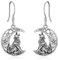 YFN Wolf Ohrringe Sterling Silber Dangle Keltische Knoten Schmuck Wolf und Mond Geschenke für Frauen Mädchen