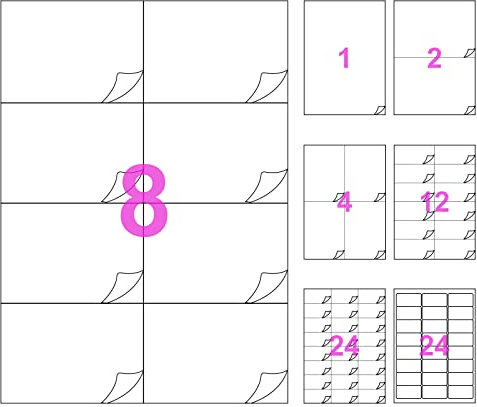 800 etichette 105 x 74 mm - 100 fogli A4-8 etichetta in carta adesiva stampante autoadesiva bianca opaca, multifunzione per indirizzo, spedizione, stampante laser e inkjet