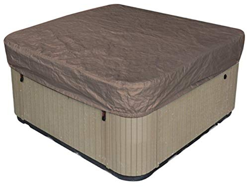 Housse de Bain à Remous, Couverture Thermique pour Bain à Remous, Spa, Housse de Rechange Pliable pour Bain à Remous, Housse de Protection pour Source Chaude, Couverture de Bain à Remous(Café)