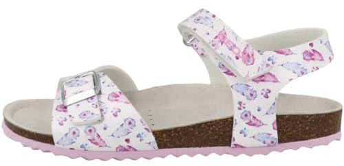 Geox J Adriel Girl Sandalen, Weiß (White/Lavender), 27 EU Schmal