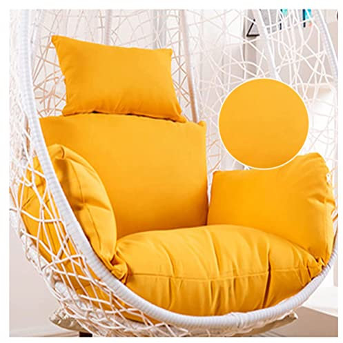 Yadlan Hängesessel Kissen, Wasserdicht Auflagen Polster für Rattan Hängesschaukel, Verdicken Hängekorb Kissen für Schaukel Korb, Waschbar Sitzkissen für Hängesessel Outdoor(Color:Gelb)