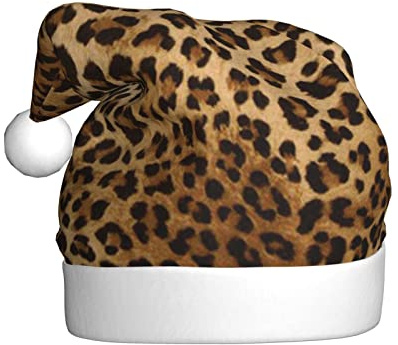 AROONS Niedliche Leoparden-Weihnachtsmütze für Erwachsene, Unisex, Weihnachtsmütze für Weihnachten, Urlaub, Party, Neujahr
