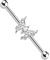 beyoutifulthings Industrial-Piercing Silber Kristall Schmetterling Clear Industrial-Barbell Industrial-Bar Chirurgenstahl Stab-länge 38-mm