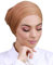 Lamis Hijab Turban, Damen, zum Anziehen, weich und dehnbar, Mütze mit gekreuzter Stirn, TU-2, camel, One size