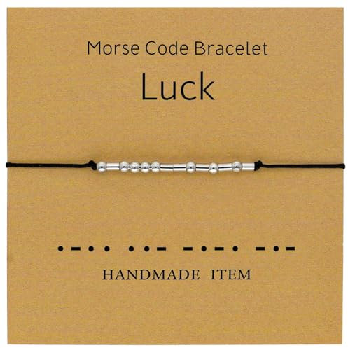 Tidefire Morsecode Armbänder für Frauen Männer Geheime Armreif Freundschaft Armband mit (MS009 Glück)