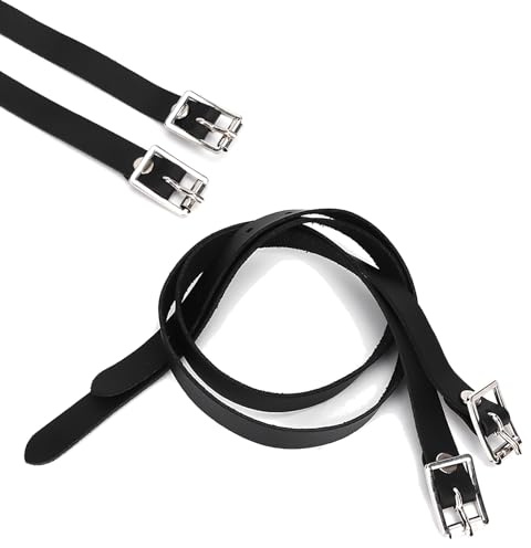 Cinturino in pelle english spur straps 1 paio di cinghie per speroni, con fibbia in acciaio inox, accessori per attrezzi da cavallo, 50 cm, nero staffili equitazione inglese nan
