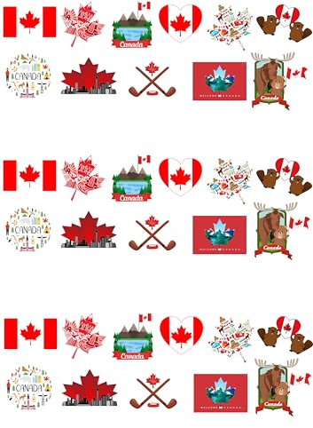33 Stand Up Canada Themed Edible Wafer Paper Cake Toppers Decorations