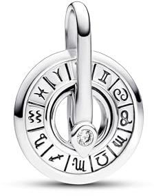 PANDORA ME Sternzeichenkreis Medaillon-Charm aus Sterling Silber mit Cubik Zirkonia, Kompatibel ME und Moments Armbändern, 793038C01