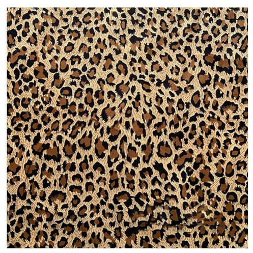 Yurosiay Leoparden Stoff 300×150cm Satin Stoff Mit Leopardenmuster Mode Tierdruck Satin Stoff Meterware Nähstoffe Leopard Polsterstoff Weich Dekostoff Satin für DIY Nähen Basteln Haus Deko 3#