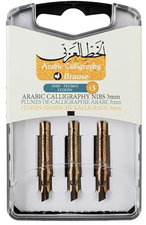 Brause 317030B - Boite de 3 plumes de calligraphie arabe 3mm