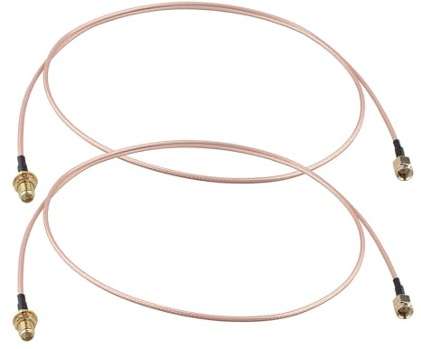 Futheda 2pcs RP-SMA Male to RP-SMA Female Bulkhead Mount WiFi Aerial Antenna Extension Cable RG316 Coaxial Cable 1m/3 feet for Wireless PCI Express PCIE Network Card WiFi Router USB Adapter