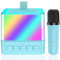Karaoke Bambini con 1 Microfono, Altoparlante Bluetooth Portatile con LED, Microfoni Wireless per Bambini, Regalo Giocattolo Adatto per Feste/Esterni/Viaggi