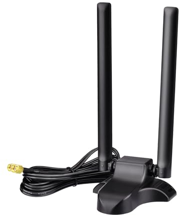 Eightwood Amplificador de señal WiFi, base magnética con cable de extensión RP-SMA de 2 m para tarjetas de router Wi-Fi, tarjeta PCI, PC, placa base Bluetooth, etc.