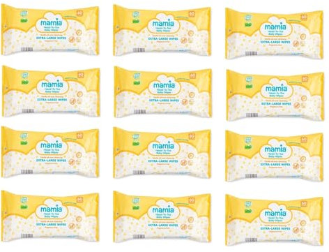 12x Mamia Extra Large Head to Toe Wipes 60 Pack