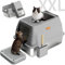 KMNSUN Edelstahl Katzenklo mit Deckel, XXL Extra großes geschlossenes katzentoilette Edelstahl (61 x 41 x41CM), leicht zu reinigen, gegen Urinverlust, Geeignet für große Katzen/mehrere Katzen-Grau