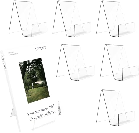 7 Stück Buchstütze, Acryl Buchständer Klarer, Buchstützen Transparent Bookends für Büchern Schule Büro Dekoration - 10,5 x 9 x 7,5CM