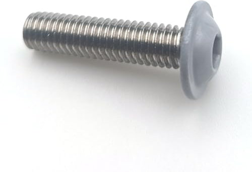 Vis à métaux M6x25 mm RAL 9006 Aluminium gris tête bombée six pans creux à embase Inox A2 par 25