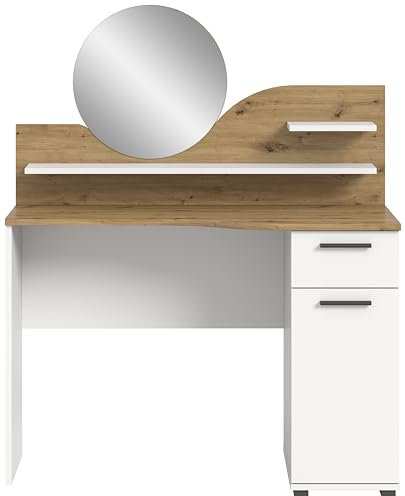 xonox.home Wohnen Vanity Schminktisch Frisiertisch Kosmetiktisch weiß Nb,Abs. Artisan Eiche Nb.ca.110x135x46 cm