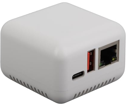 USB 2.0-Netzwerk-Druckserver, 5-V-LAN-Druckfreigabeserver, Kabelloser Druckserver, Computer-Druckserver-Adapter, für XP oder Höher, für Android, für IOS, für Linux 3.4 (EU)