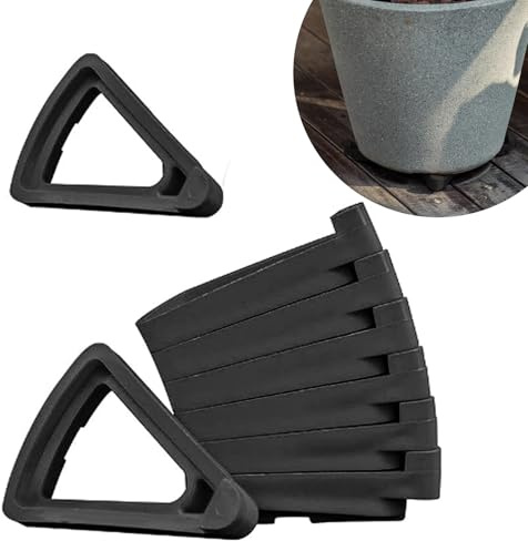 alalalight 12PCS Flower Pot Risers Toes，Invisible Plant Pot Feet for Outdoor Planters，Indoor Secure Compressive Environmental Triangular Lifters Supports (Large Black)
