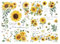 Joeyan Sunflowers and Bees Rub On Transfers for Furniture and Crafts, 2 Large Design Sheets 43 x 30 CM, DIY Home Decal on Wood Glass Metal Canvas Porcelain Paper Plastic, Bees and Sunflowers