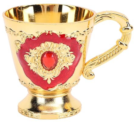 JHS-TECH Vintage Turkish Tea Cups, Moroccan Tea Glass, Arabic Fancy Drinkware Style, European Style Red Drinking Glasses with Handle for Drinking Wine, Whiskey, Coffee, Tea, Beer