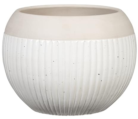 Scheurich Bola Linea Blumentopf aus Keramik, Weiß, 14,9 cm, H 14 cm
