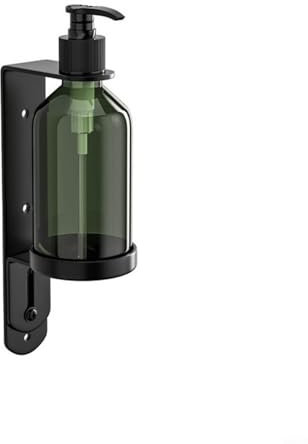 HEIBTENY Wall Mounted Manual Soap Dispenser Refilling Pump Bottle With Holder For Shampoo Shower Gel Conditioner Dish Soap Lotion For Bathrooms And Kitchens(1 Bottle)