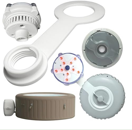 WiseWave Premium Kunststoffadapter - Kompatibel mit Bestway, Lay Z Spa, SaluSpa, Coleman Spas tragbaren aufblasbaren Whirlpool Heizwannen Unterwasserzubehör für Air Jet und Hydro Jet Pro Modelle