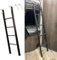 Hochbett Leiter Wohnmobil-Etagenbettleiter mit 2 Haken, Schwarze Metallbettleiter für Kinder Und Erwachsene, Doppelstockbettleiter für Wohnheime, Stufenleiter 116 130 140 150 160 165 170 175 180 185 C