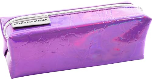 EBERHARD FABER 577413 - Jumbo Schlamperbox Shiny Lila, Schüleretui für Jungen und Mädchen, ohne Inhalt