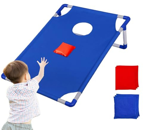 Kinder Cornhole Spielset, Leichtes Kornloch Set, Platzsparendes Spielzeug Mit Aufbewahrungstasche Für Drinnen Draußen Garten Camping Geburtstag