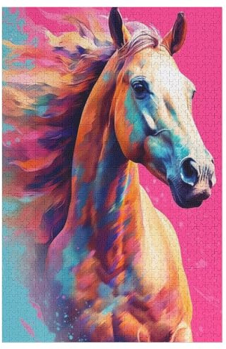 Puzzle Für Erwachsene 1000 Teiliges Horse Puzzles Holzbrettpuzzles Denksportaufgaben Für Kinder 78×53cm