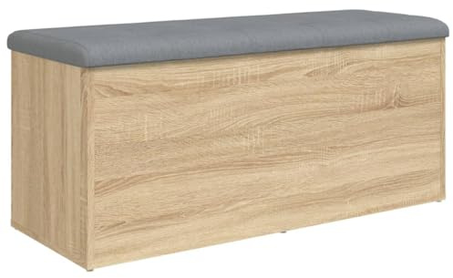 Emmtore Banco con almacenaje Madera ingeniería Roble Sonoma 102x42x45cm