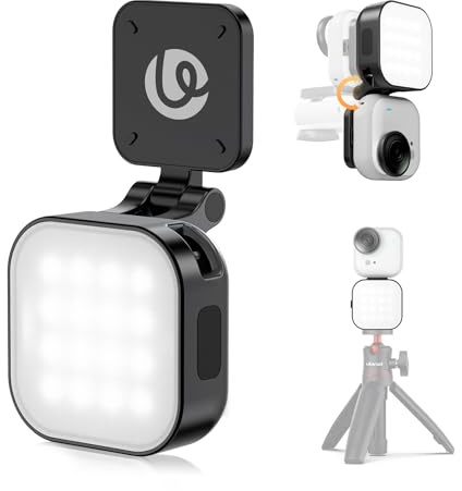 Ulanzi IN07 Mini Magnetische LED Video Licht für Insta360 GO Ultra Zubehör, 1/4-Gewinde, IPX4 wasserdicht, 5600K CRI≥95, 500mAh wiederaufladbare LED Fotografie Füllleuchte für Selfie Vlog Video