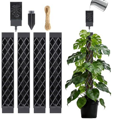 Bastone di muschio per traliccio Monstera, 4 bastoncini di muschio con auto-irrigazione | Traliccio per piante da interni, 103 cm, per piante rampicanti e edera