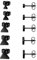JewelryWe Schmuck 5 Paare Ohrstecker Set, Edelstahl Dreieck Triangel poliert Ohrringe Ohr-Schmuck für Damen & Herren, Schwarz, Breite 4,5,6,7,8mm