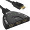 Fosmon Automatischer HDMI-Switch, 4K UHD HDR, 3 Port (3 Eingänge, 1 Ausgang), HDMI-Splitter und Selector mit Kabel, Unterstützt 3D, Full HD 1080p, HDCP, Kompatibel mit PS4, Xbox, Roku, Apple TV