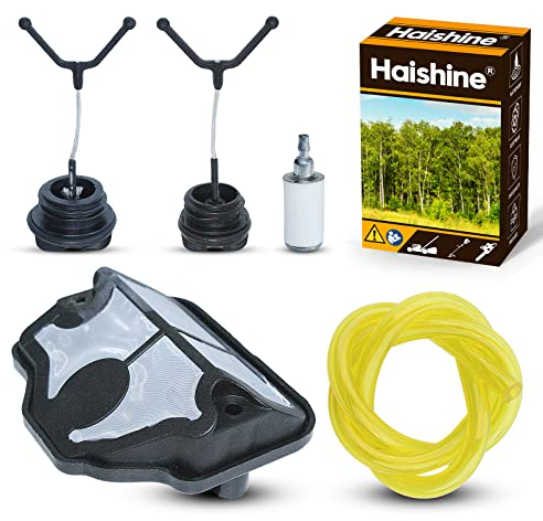 Haishine Filtro aria Kit tappo olio gas per Husqvarna 136 141 137 142 36 41 Motosega Ricambi