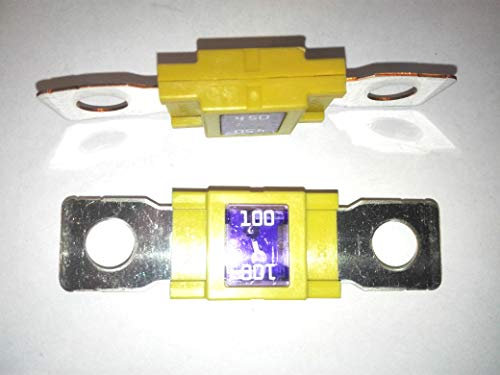 2x Flachstecksicherung Mega-Sicherung 100A / 32V / gelb