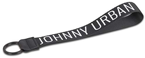 Johnny Urban Schlüsselanhänger Schwarz/Weiß Damen & Herren Nick Schlüsselband Lang aus Robustem Nylon & Kunstleder mit Metallring - Hochwertiges Lanyard mit Logo Schriftzug