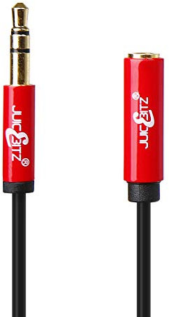 JuicEBitz Premium 3.5mm Male to Female Jack Audio Headphone Car Stereo AUX PC Cable (1m)