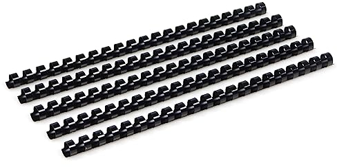 RAYSON Plastikbinderücken, 90 Blatt, 21 Ringe, 12 mm, Schwarz, A4, 100 Stück