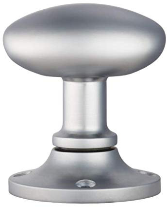 Carlisle Brass MK001SC Oval MORTICE KNOB with FACE FIX Rose, Satin Chrome